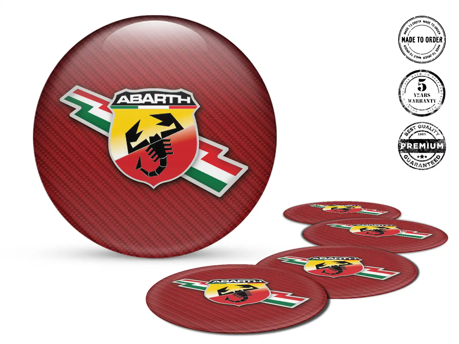 Fiat Abarth Radaufkleber Ausgabe Luxusgewölbte Logos